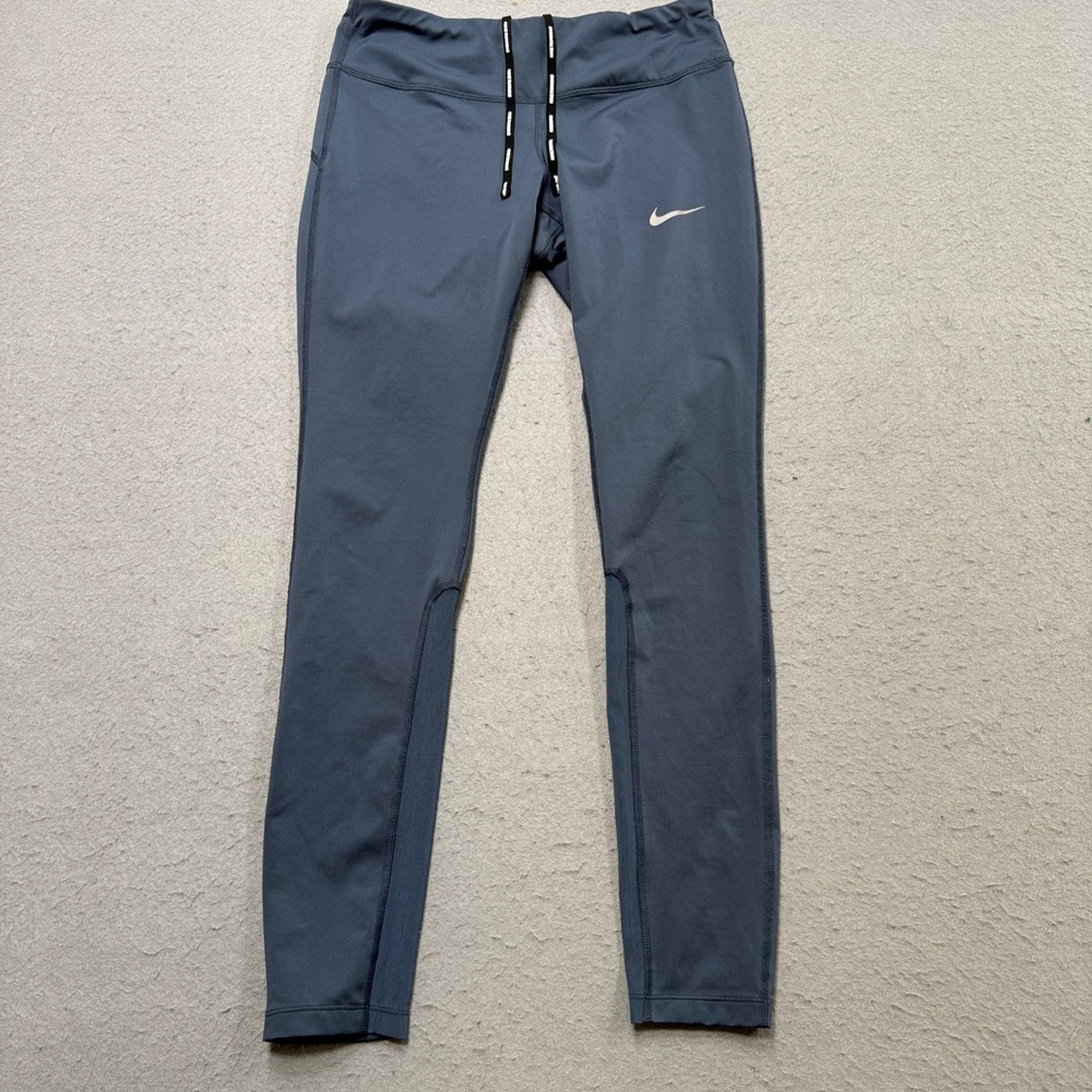 Nike Leggings Women's Medium Blue Dri-FIT Stretch Athletic Running Training Gym